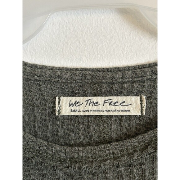 FREE PEOPLE We The Free Roll With it Thermal Moss Shaved Waffle Knit Small - Picture 5 of 6